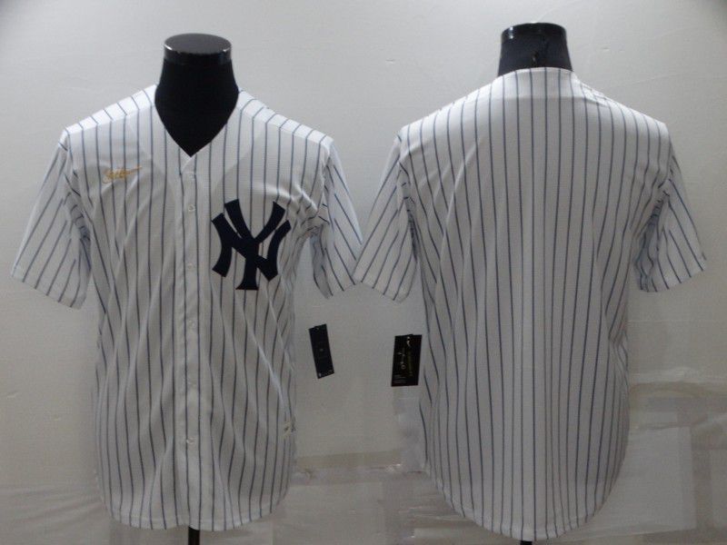 Men New York Yankees Blank White stripe Throwback Nike 2022 MLB Jersey->cincinnati reds->MLB Jersey